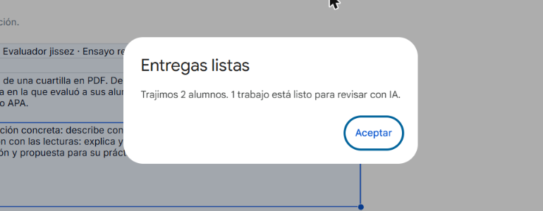 Aviso: Trajimos 2 alumnos